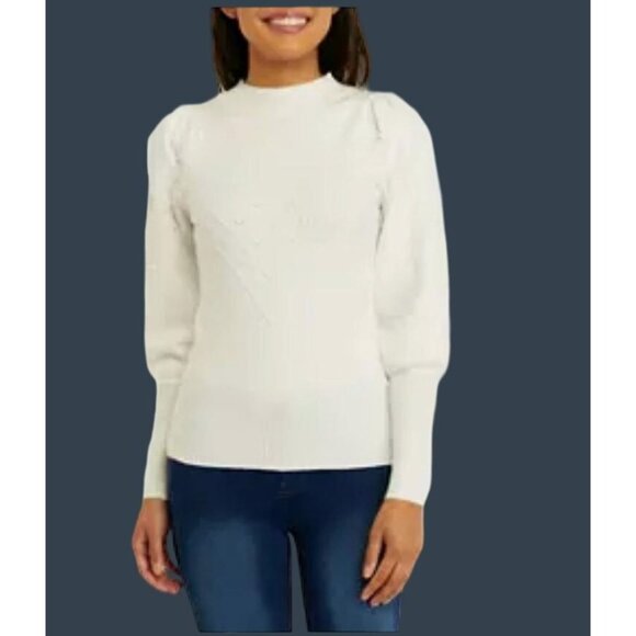 HOOKED UP- WOMENS WHITE LONG SLEEVE WOMEN'S SWEATER SIZE X-LARGE-NWT - Picture 1 of 10